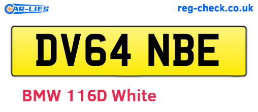 DV64NBE are the vehicle registration plates.
