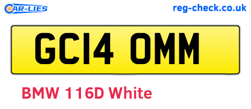 GC14OMM are the vehicle registration plates.