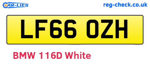 LF66OZH are the vehicle registration plates.