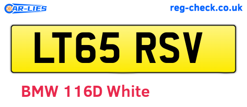 LT65RSV are the vehicle registration plates.