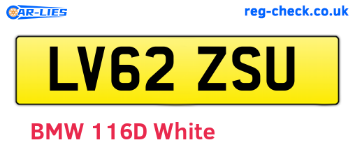 LV62ZSU are the vehicle registration plates.