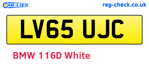 LV65UJC are the vehicle registration plates.
