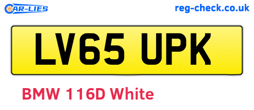 LV65UPK are the vehicle registration plates.