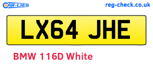 LX64JHE are the vehicle registration plates.