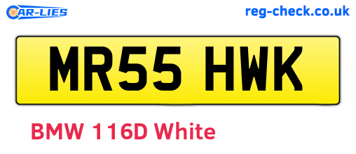 MR55HWK are the vehicle registration plates.