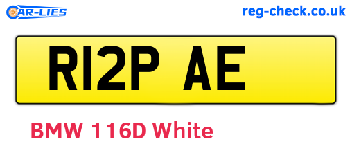 R12PAE are the vehicle registration plates.