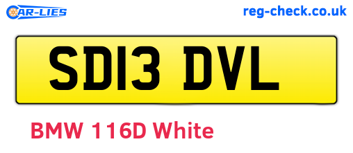 SD13DVL are the vehicle registration plates.
