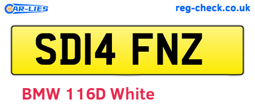 SD14FNZ are the vehicle registration plates.