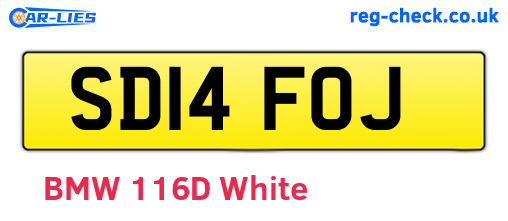 SD14FOJ are the vehicle registration plates.
