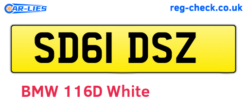 SD61DSZ are the vehicle registration plates.
