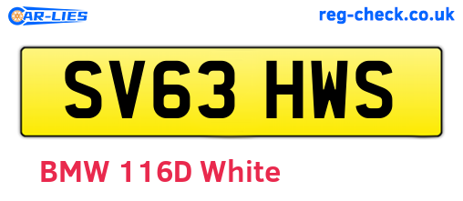 SV63HWS are the vehicle registration plates.