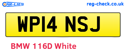 WP14NSJ are the vehicle registration plates.