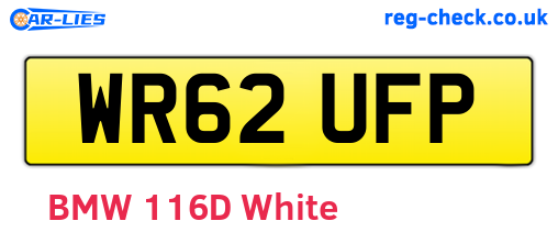 WR62UFP are the vehicle registration plates.