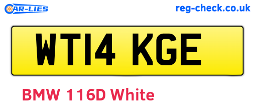 WT14KGE are the vehicle registration plates.