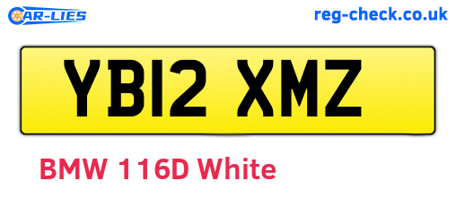 YB12XMZ are the vehicle registration plates.
