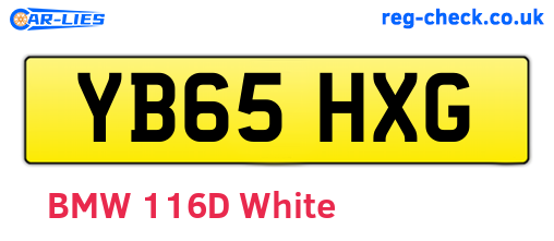 YB65HXG are the vehicle registration plates.