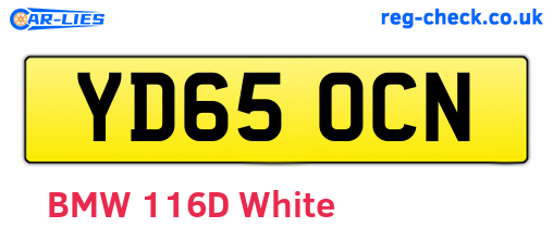 YD65OCN are the vehicle registration plates.