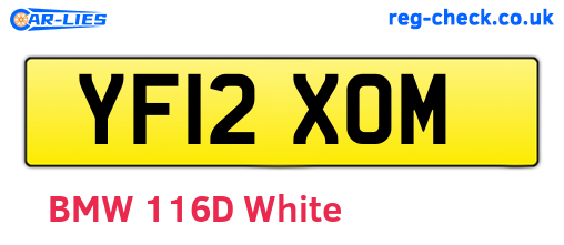 YF12XOM are the vehicle registration plates.
