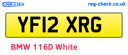 YF12XRG are the vehicle registration plates.