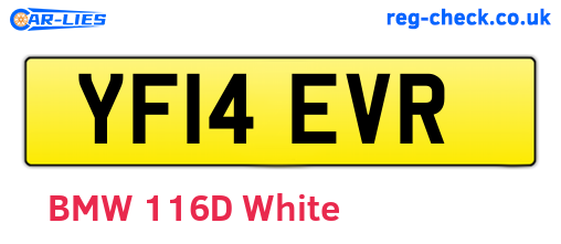 YF14EVR are the vehicle registration plates.