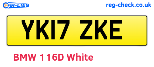 YK17ZKE are the vehicle registration plates.
