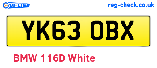 YK63OBX are the vehicle registration plates.
