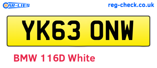 YK63ONW are the vehicle registration plates.