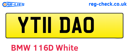 YT11DAO are the vehicle registration plates.