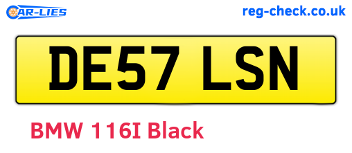 DE57LSN are the vehicle registration plates.