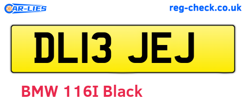 DL13JEJ are the vehicle registration plates.