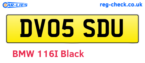 DV05SDU are the vehicle registration plates.