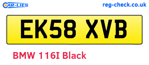 EK58XVB are the vehicle registration plates.