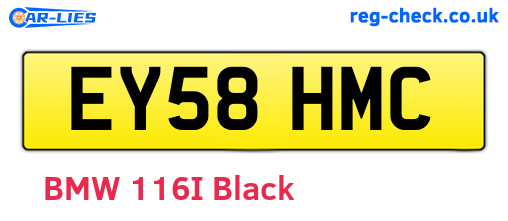 EY58HMC are the vehicle registration plates.