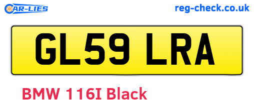 GL59LRA are the vehicle registration plates.