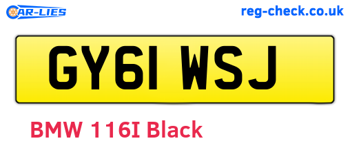 GY61WSJ are the vehicle registration plates.