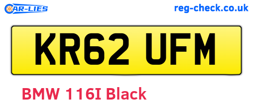 KR62UFM are the vehicle registration plates.
