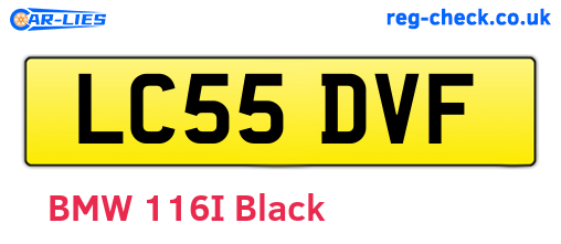 LC55DVF are the vehicle registration plates.