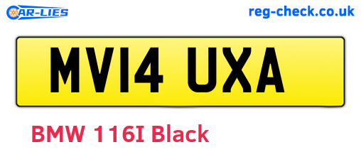 MV14UXA are the vehicle registration plates.