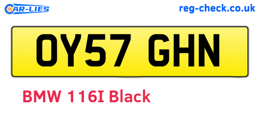OY57GHN are the vehicle registration plates.