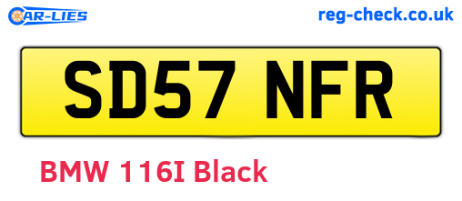 SD57NFR are the vehicle registration plates.