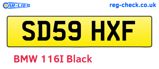 SD59HXF are the vehicle registration plates.