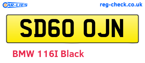 SD60OJN are the vehicle registration plates.