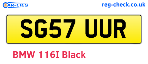 SG57UUR are the vehicle registration plates.