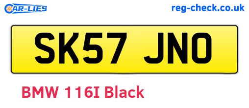 SK57JNO are the vehicle registration plates.