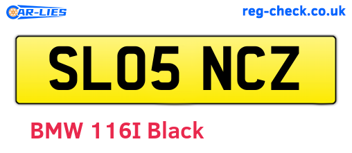 SL05NCZ are the vehicle registration plates.