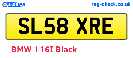 SL58XRE are the vehicle registration plates.