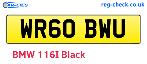 WR60BWU are the vehicle registration plates.