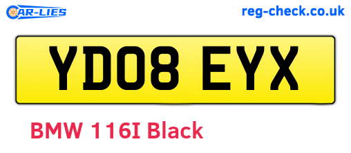 YD08EYX are the vehicle registration plates.