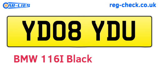 YD08YDU are the vehicle registration plates.