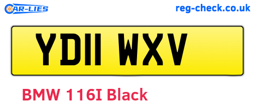 YD11WXV are the vehicle registration plates.